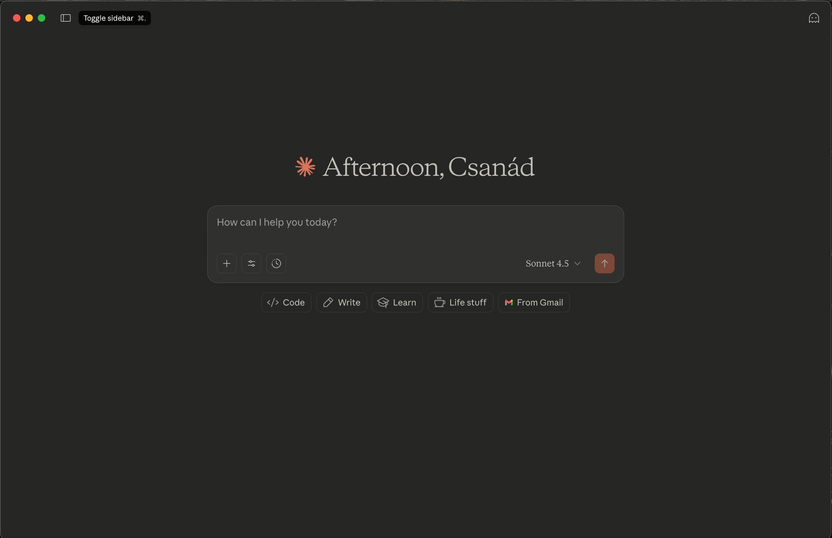Claude Desktop Main Interface