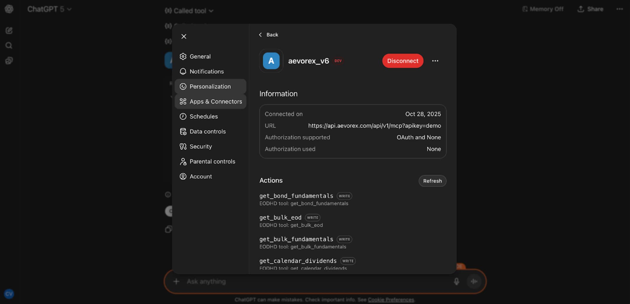 Aevorex Connector Created