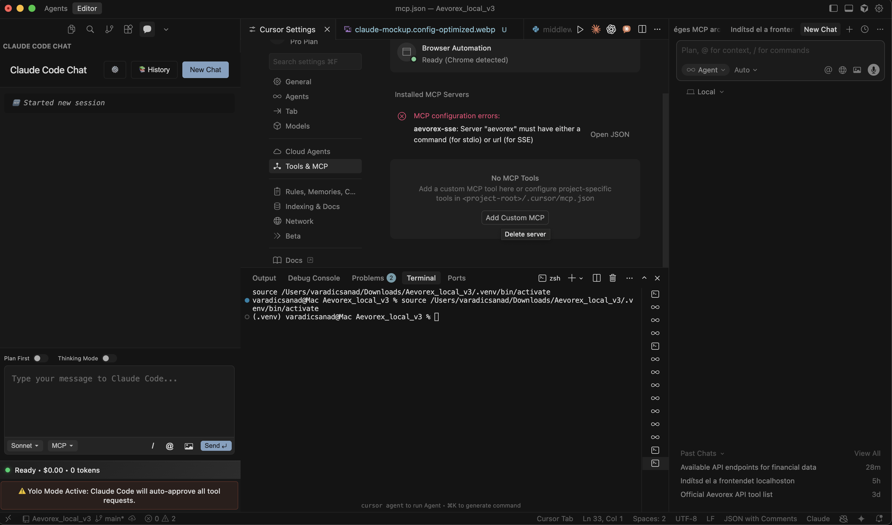 Navigate to Tools & MCP