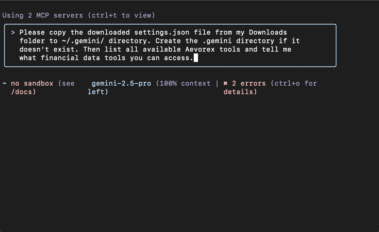 Entering the setup prompt